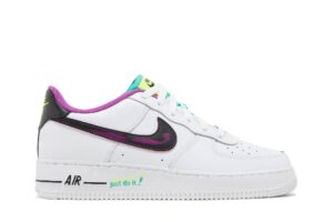 Nike Air Force 1 Low '07 LV8 Just Do It! White Vivid Purple (GS) DX3933-100 - Nicesk photo 1