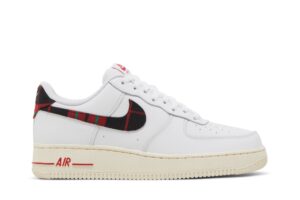 Nike Air Force 1 Low '07 LV8 Tartan Plaid White University Red DV0789-100 - Nicesk photo 1
