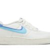 Nike Air Force 1 Low 82 Double Swoosh White Medium Blue (GS) DQ0359-100 - Nicesk photo 1