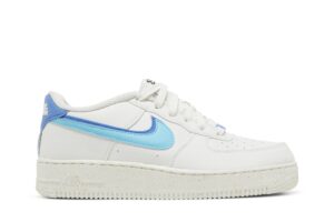 Nike Air Force 1 Low 82 Double Swoosh White Medium Blue (GS) DQ0359-100 - Nicesk photo 1