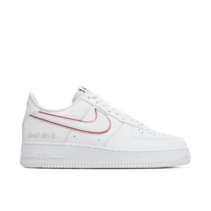 Nike Air Force 1 Low Just Do It White Noble Green Metallic Silver University Red DQ0791-100 - Nicesk photo 1