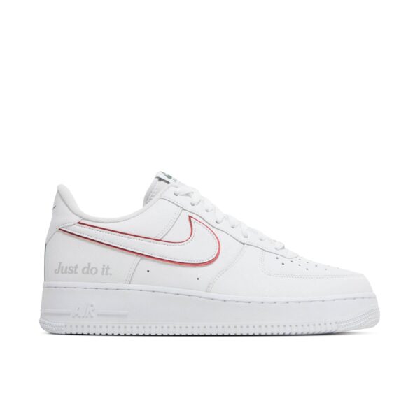 Nike Air Force 1 Low Just Do It White Noble Green Metallic Silver University Red DQ0791-100 - Nicesk photo 1