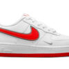 Nike Air Force 1 White Habanero Red Mini Swoosh (GS) DX9269-101 - Nicesk photo 1