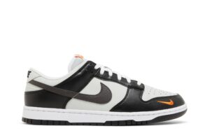 Nike Dunk Low Black Total Orange Mini Swoosh FN7808-001 - Nicesk photo 1