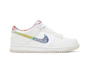 Nike Dunk Low White Multi-Color Paisley (GS) FN8913-141 - Nicesk photo 1