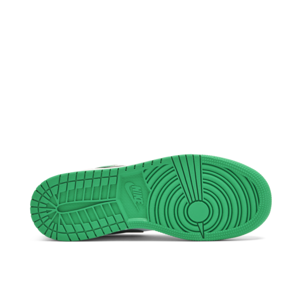 Jordan 1 Low White Lucky Green Tumbled Leather (GS) 553560-129 - Nicesk photo 3