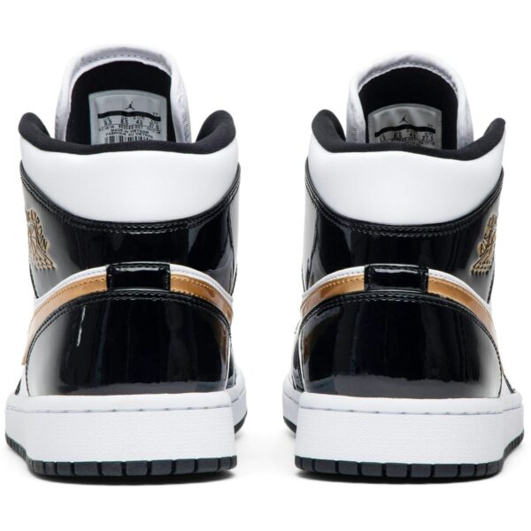 Jordan 1 Mid Patent Black White Gold 852542-007 - Nicesk photo 6