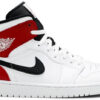 Jordan 1 Mid White Black Gym Red 554724-116 - Nicesk photo 1