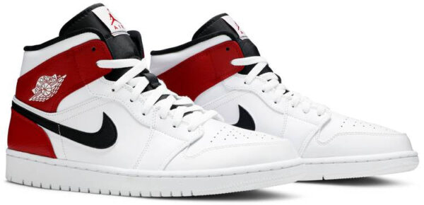 Jordan 1 Mid White Black Gym Red 554724-116 - Nicesk photo 3