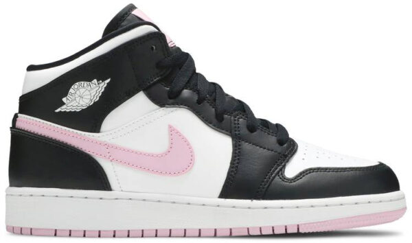Jordan 1 Mid White Black Light Arctic Pink (GS) 555112-103 - Nicesk photo 1
