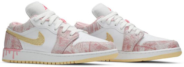 Jordan 1 Low Paint Drip (GS) CW7104-601 - Nicesk photo 3