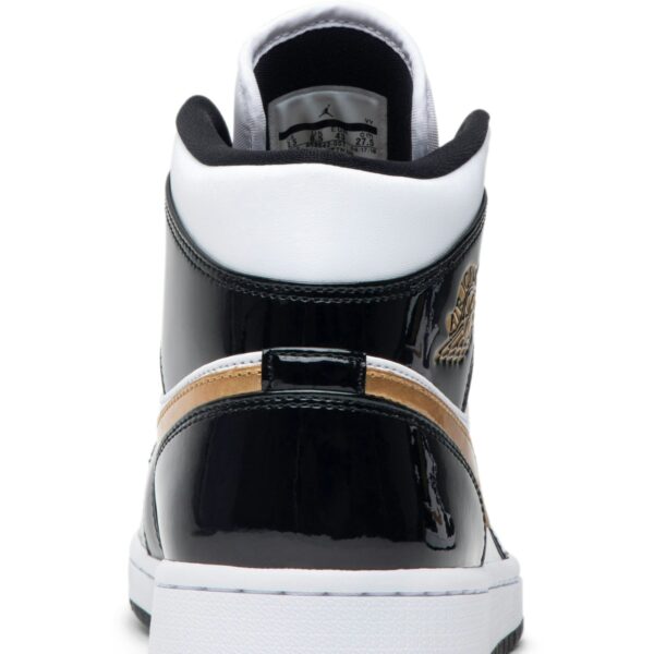 Jordan 1 Mid Patent Black White Gold 852542-007 - Nicesk photo 7
