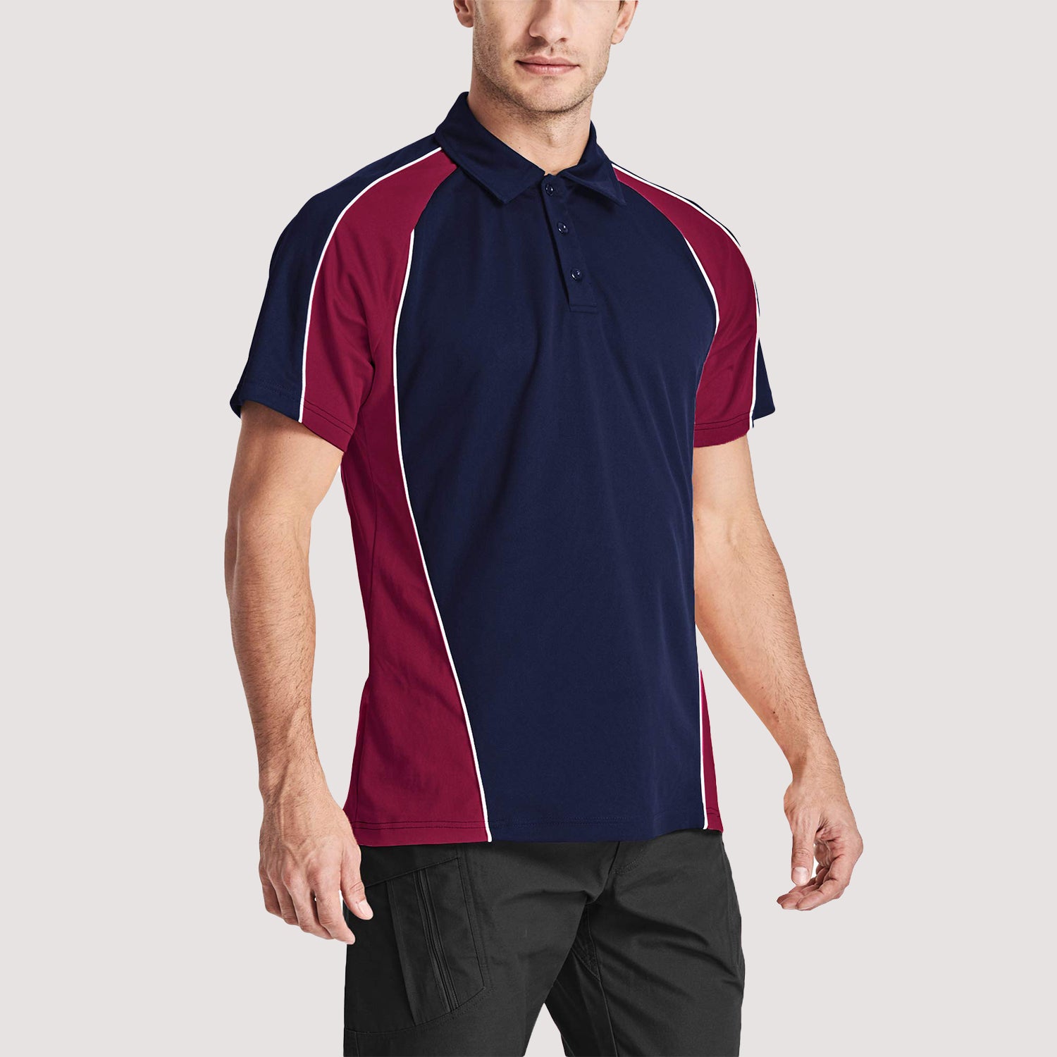 Men's Outdoor Golf Polo Shirts Short Sleeve 3 Button Quick Dry Casucal Polo T-Shirts